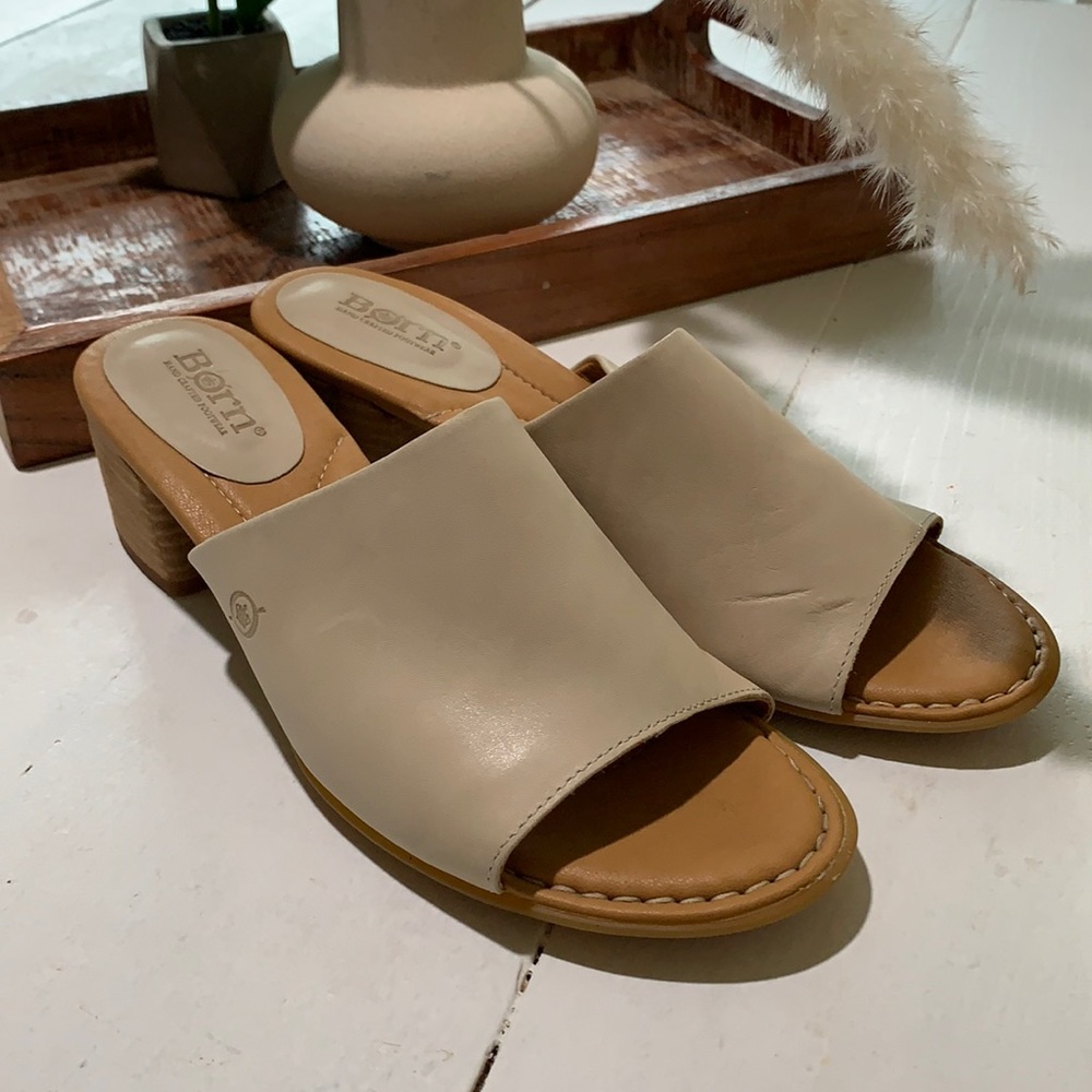 Born women leather heel sandal open toe